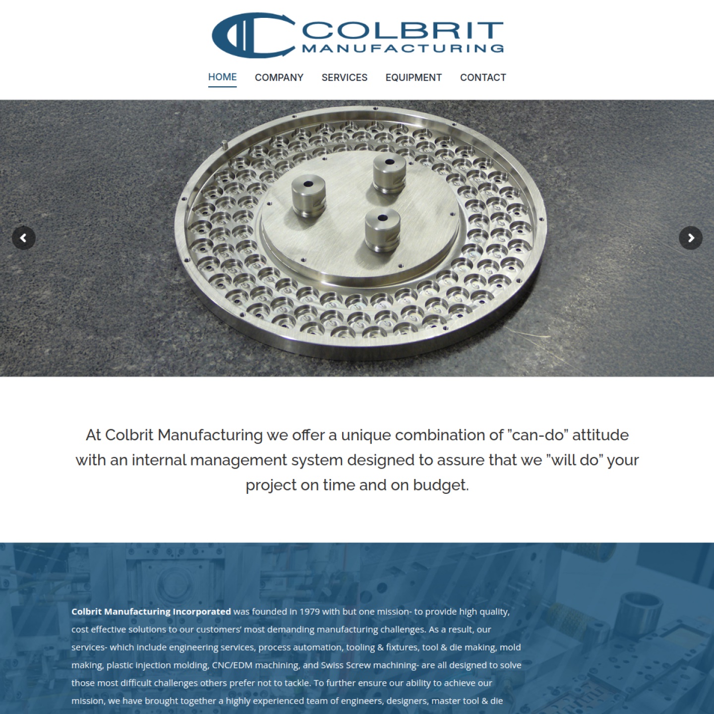 Colbrit Manufacturing homepage screenshot