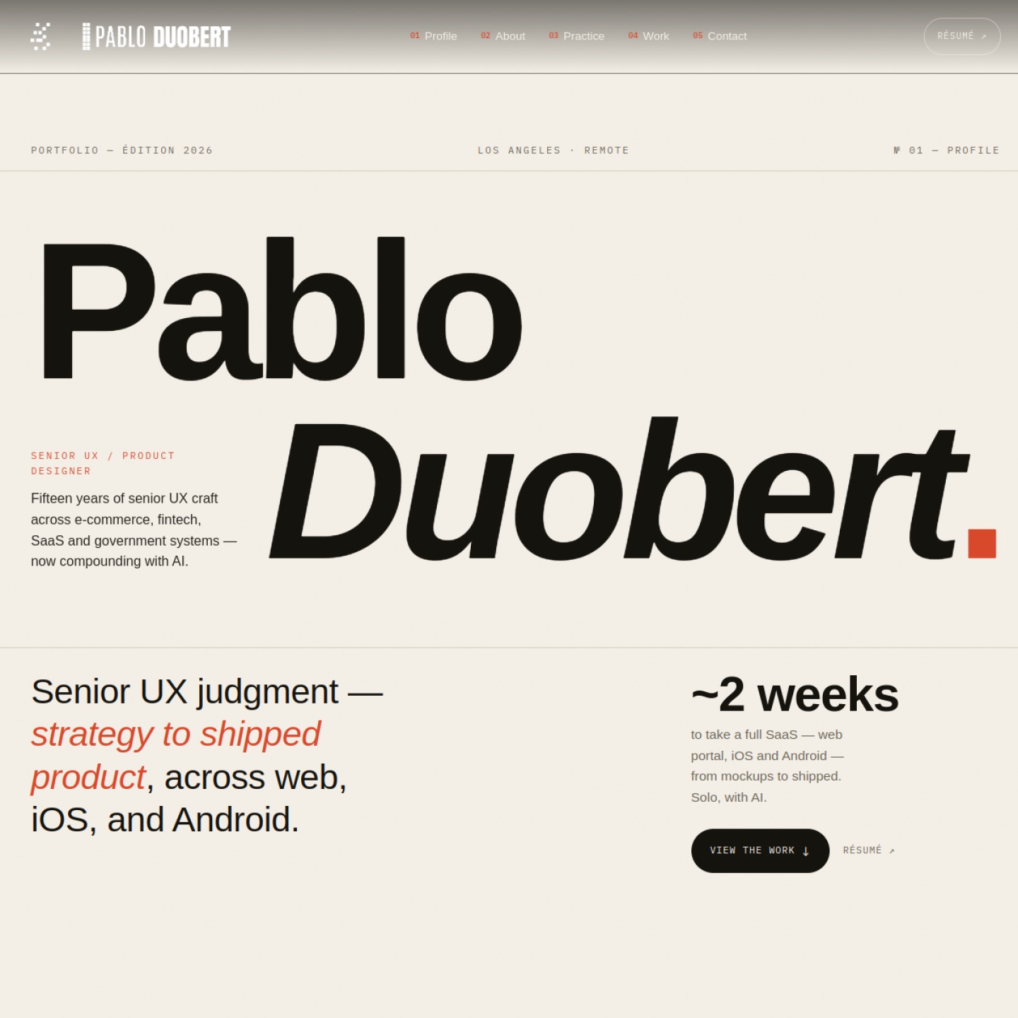 Pablo Duobert portfolio screenshot